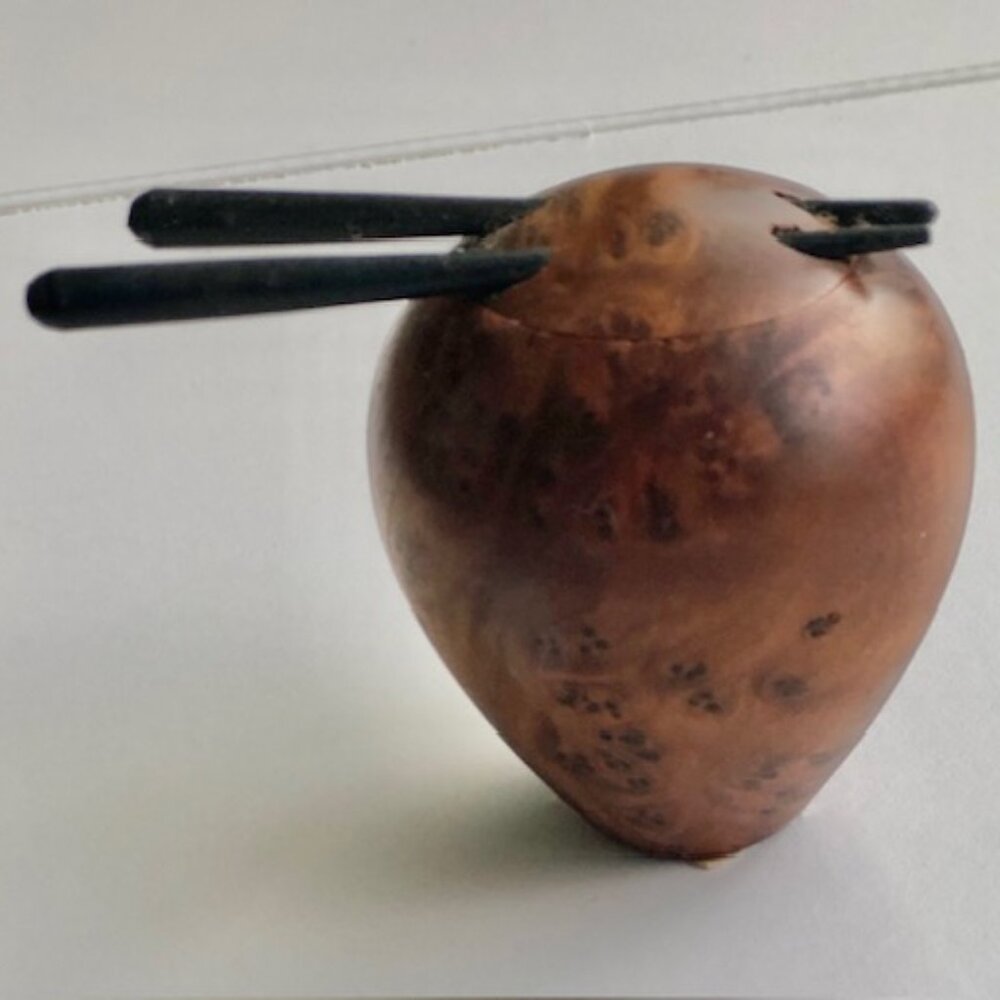 tiny handcrafted wood container